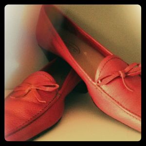 Talbots Pebbled Leather Loafers w/ Bow & Low Heel